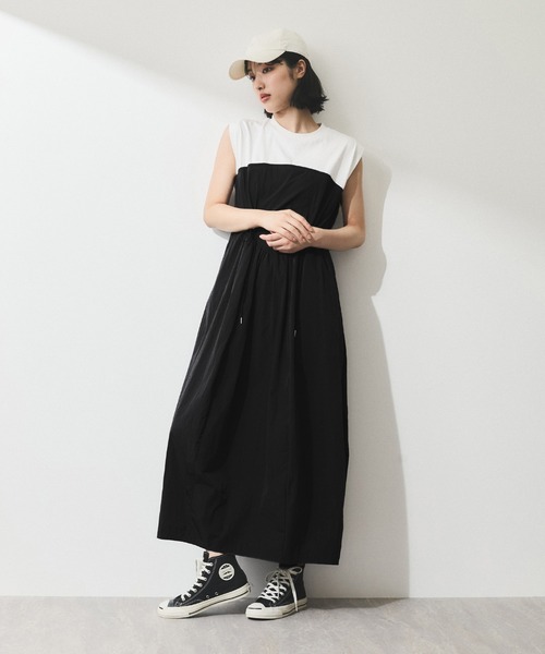 アダム・エ・ロペ　切り替えワンピース ADAM ET ROPE' アダムエロペ ジャガード切り替えワンピース