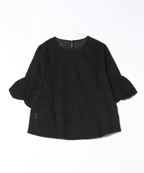 itto...(イット)の「フリル袖スカラップレースブラウス(Tシャツ/カットソー・レディース・ブラック/ベージュ/オフホワイト/ダークパープル・M/L)」の5枚目の写真