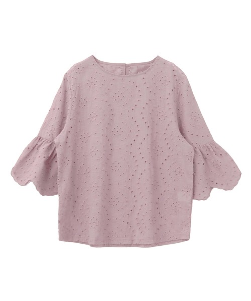 itto...(イット)の「フリル袖スカラップレースブラウス(Tシャツ/カットソー・レディース・ブラック/ベージュ/オフホワイト/ダークパープル・M/L)」の16枚目の写真