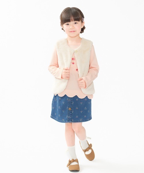 Moujonjon(ムージョンジョン)の「デニムチェリースカート(スカート・キッズ・ブルー・140/130/120/110/100/90)」の12枚目の写真