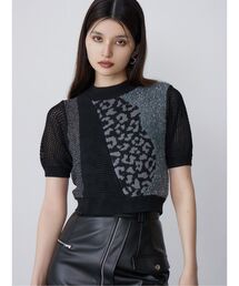新品❤️ARCHIVIO ブラック 半袖セーター セール】バイカラー襟ニット半袖（ニット/セーター）｜TITTY&CO