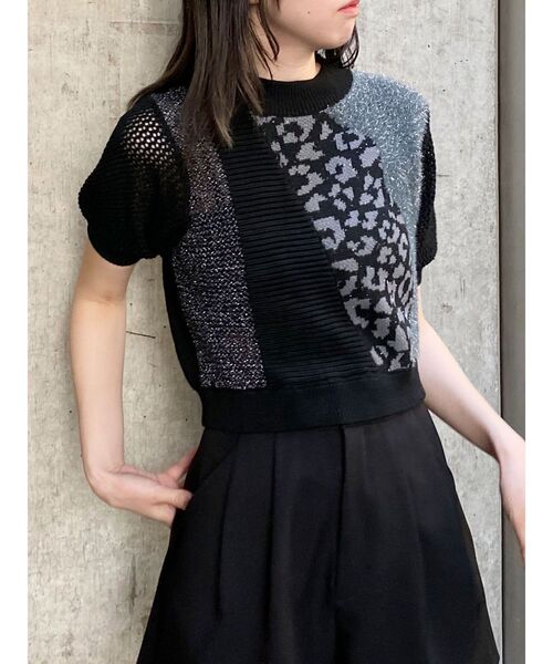 MURUA（ムルーア）の「クロシェパターンニット（ニット/セーター・レディース・ブルー/ブラック/アイボリー・FREE）」の15枚目の写真