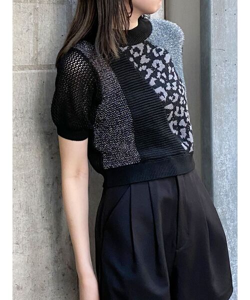 MURUA（ムルーア）の「クロシェパターンニット（ニット/セーター・レディース・ブルー/ブラック/アイボリー・FREE）」の17枚目の写真