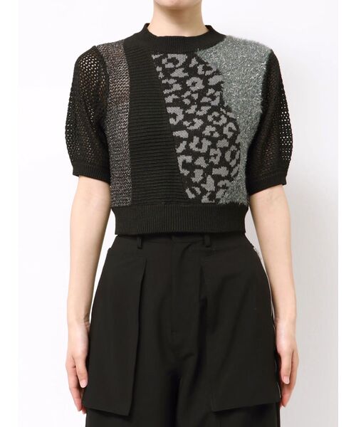 MURUA（ムルーア）の「クロシェパターンニット（ニット/セーター・レディース・ブルー/ブラック/アイボリー・FREE）」の20枚目の写真