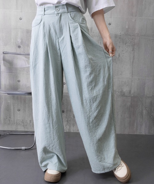 Miniministore(ミニミニストア)の「ワイドパンツ ハイウエストイージーパンツ(スラックス・レディース・ピンク/ライトグレー/ライトブルー/アイボリー・M/L)」の18枚目の写真