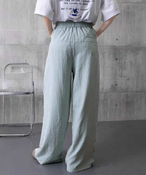 Miniministore(ミニミニストア)の「ワイドパンツ ハイウエストイージーパンツ(スラックス・レディース・ピンク/ライトグレー/ライトブルー/アイボリー・M/L)」の20枚目の写真
