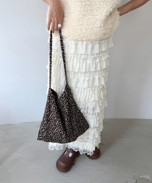 SANSeLF(サンセルフ)の「【SANSeLF】レオパード柄 ショルダートートバッグ saa25a029(トートバッグ・レディース・アイボリー/ベージュ・FREE)」の5枚目の写真