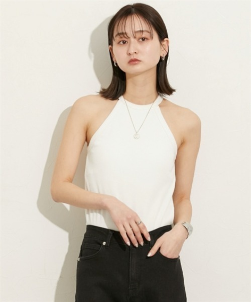 nissen(ニッセン)の「アメスリタンクトップ(Tシャツ/カットソー・レディース・ブラック/オフホワイト/グレー・M)」の4枚目の写真