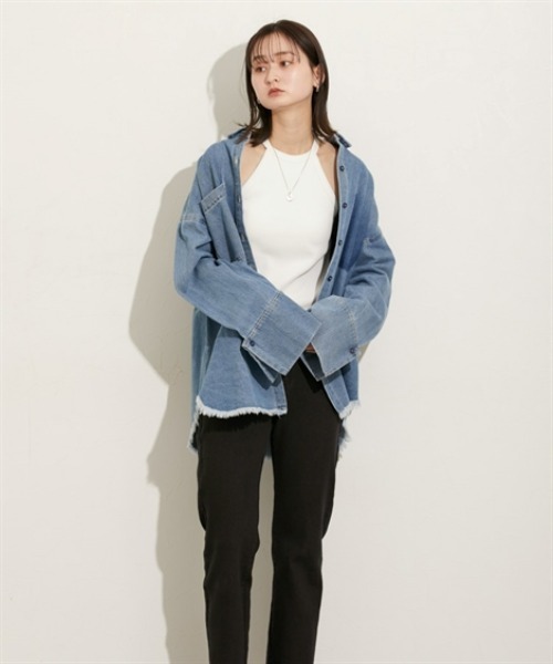 nissen(ニッセン)の「アメスリタンクトップ(Tシャツ/カットソー・レディース・ブラック/オフホワイト/グレー・M)」の9枚目の写真