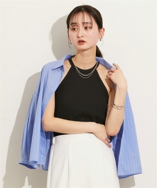 nissen(ニッセン)の「アメスリタンクトップ(Tシャツ/カットソー・レディース・ブラック/オフホワイト/グレー・M)」の11枚目の写真