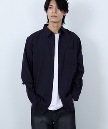 NAVY | 【ユニセックス】Soft Flannel Solid Color Shirt Casual Long Sleeveソトフラフンネル無地シャツ(シャツ/ブラウス)