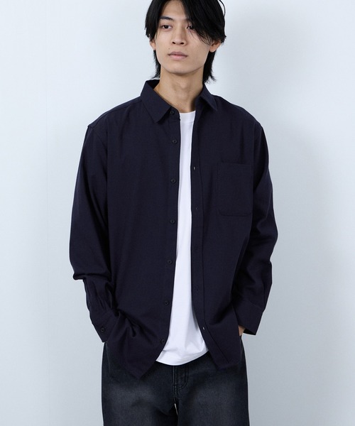 ユニセックス】Soft Flannel Solid Color Shirt Casual Long Sleeve