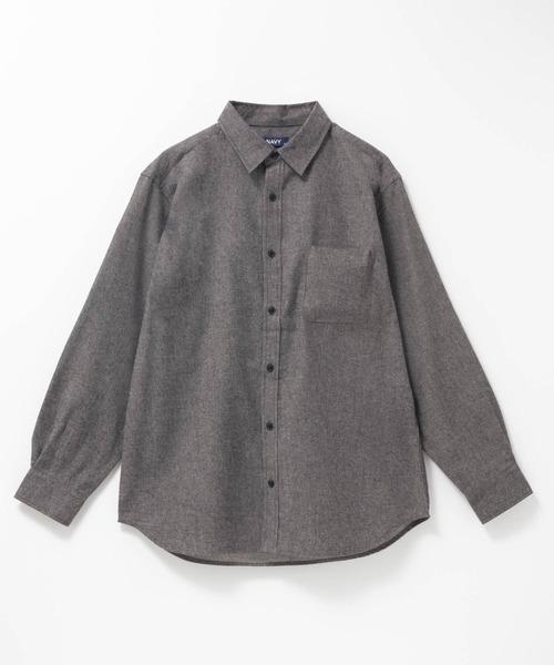 NAVY（ネイビー）の「【ユニセックス】Soft Flannel Solid Color Shirt Casual Long Sleeveソトフラフンネル無地シャツ（シャツ/ブラウス・メンズ・ブラック/ネイビー/ネイビー系1/ホワイト・M/S/XL/L）」の7枚目の写真
