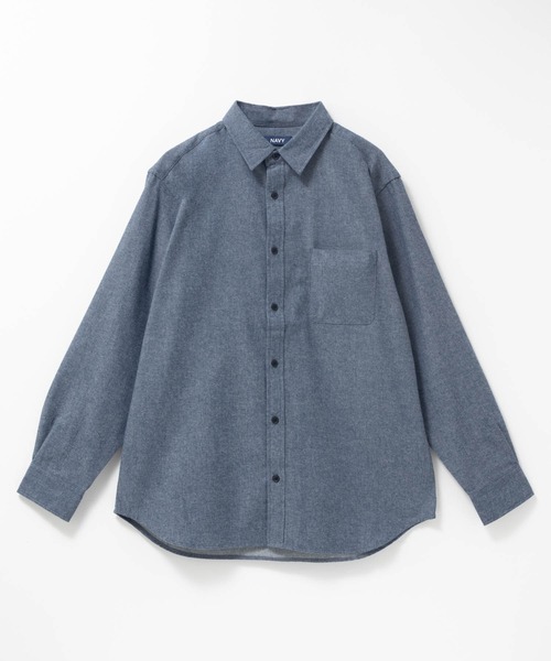 NAVY（ネイビー）の「【ユニセックス】Soft Flannel Solid Color Shirt Casual Long Sleeveソトフラフンネル無地シャツ（シャツ/ブラウス・メンズ・ブラック/ネイビー/ネイビー系1/ホワイト・M/S/XL/L）」の11枚目の写真