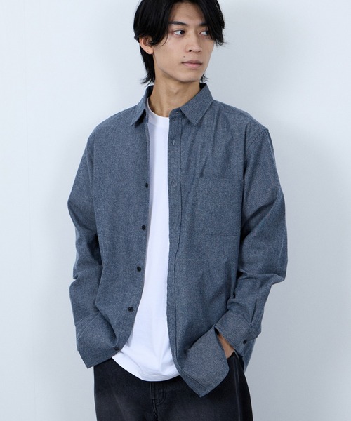 NAVY（ネイビー）の「【ユニセックス】Soft Flannel Solid Color Shirt Casual Long Sleeveソトフラフンネル無地シャツ（シャツ/ブラウス・メンズ・ブラック/ネイビー/ネイビー系1/ホワイト・M/S/XL/L）」の17枚目の写真