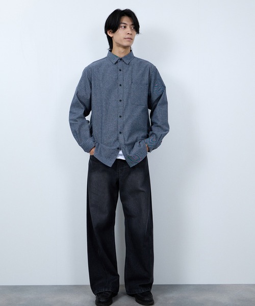 NAVY（ネイビー）の「【ユニセックス】Soft Flannel Solid Color Shirt Casual Long Sleeveソトフラフンネル無地シャツ（シャツ/ブラウス・メンズ・ブラック/ネイビー/ネイビー系1/ホワイト・M/S/XL/L）」の19枚目の写真