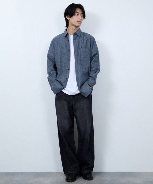 NAVY（ネイビー）の「【ユニセックス】Soft Flannel Solid Color Shirt Casual Long Sleeveソトフラフンネル無地シャツ（シャツ/ブラウス・メンズ・ブラック/ネイビー/ネイビー系1/ホワイト・M/S/XL/L）」の18枚目の写真