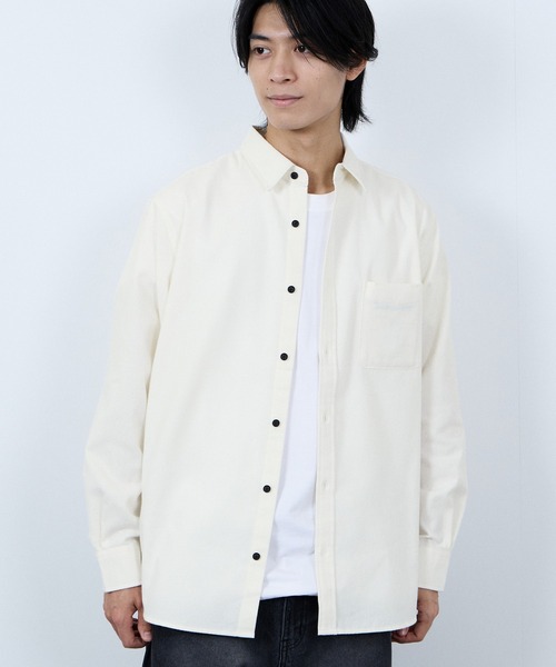 NAVY（ネイビー）の「【ユニセックス】Soft Flannel Solid Color Shirt Casual Long Sleeveソトフラフンネル無地シャツ（シャツ/ブラウス・メンズ・ブラック/ネイビー/ネイビー系1/ホワイト・M/S/XL/L）」の20枚目の写真