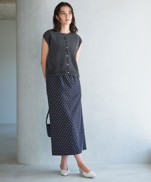 セール】ドットジャカード タイト スカート（スカート）｜green