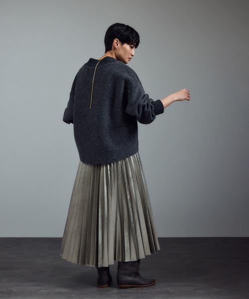 SALON adam et rope'（サロン アダム エ ロペ）の「ウォッシャブルメタリックプリーツスカート 2（スカート・レディース・シルバー/その他1・FREE）」の3枚目の写真