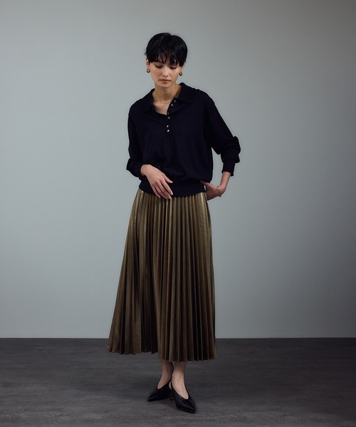 SALON adam et rope'（サロン アダム エ ロペ）の「ウォッシャブルメタリックプリーツスカート 2（スカート・レディース・シルバー/その他1・FREE）」の5枚目の写真