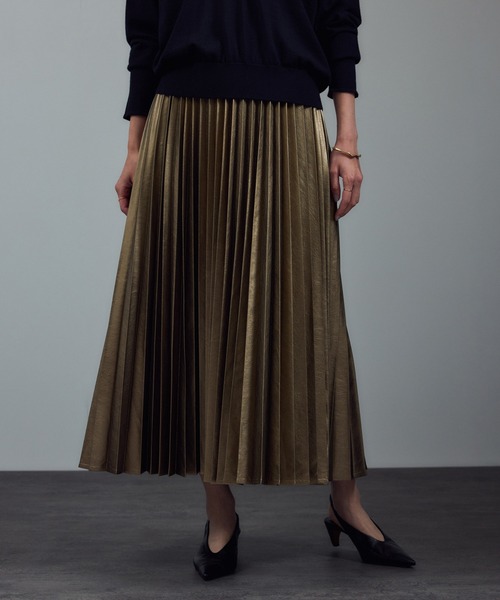 SALON adam et rope'（サロン アダム エ ロペ）の「ウォッシャブルメタリックプリーツスカート 2（スカート・レディース・シルバー/その他1・FREE）」の6枚目の写真