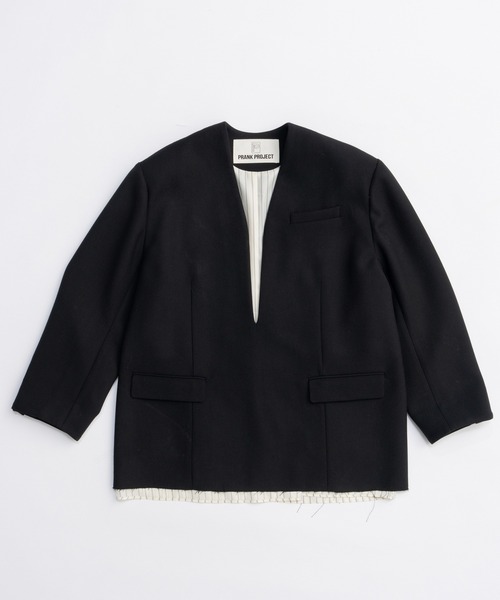 PRANK PROJECT（プランクプロジェクト）の「Vネックナロージャケットプルオーバー / V-Neck Narrow Jacket Pullover（その他アウター・レディース・ブラック/チャコールグレー/ベージュ・FREE）」の21枚目の写真