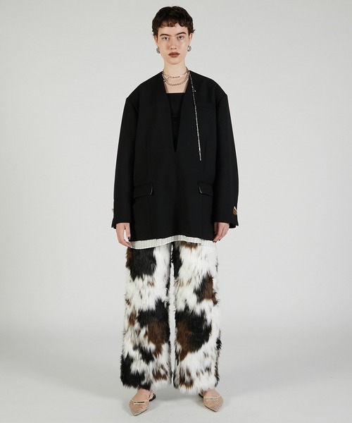 PRANK PROJECT（プランクプロジェクト）の「Vネックナロージャケットプルオーバー / V-Neck Narrow Jacket Pullover（その他アウター・レディース・ブラック/チャコールグレー/ベージュ・FREE）」の5枚目の写真