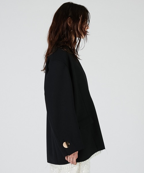 PRANK PROJECT（プランクプロジェクト）の「Vネックナロージャケットプルオーバー / V-Neck Narrow Jacket Pullover（その他アウター・レディース・ブラック/チャコールグレー/ベージュ・FREE）」の15枚目の写真