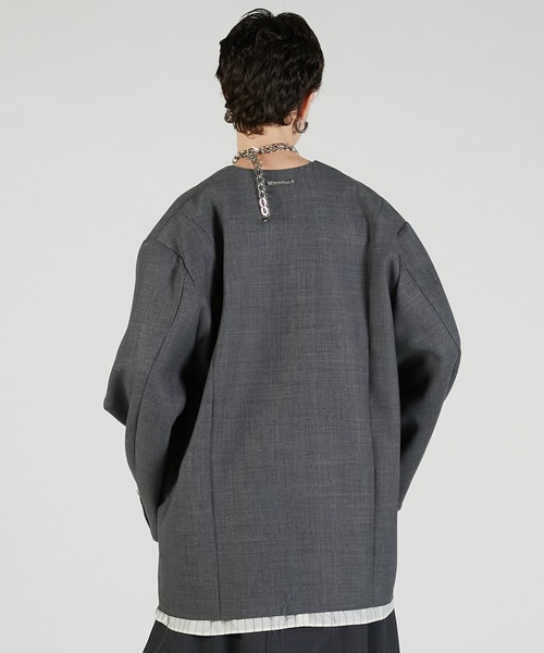 PRANK PROJECT（プランクプロジェクト）の「Vネックナロージャケットプルオーバー / V-Neck Narrow Jacket Pullover（その他アウター・レディース・ブラック/チャコールグレー/ベージュ・FREE）」の18枚目の写真