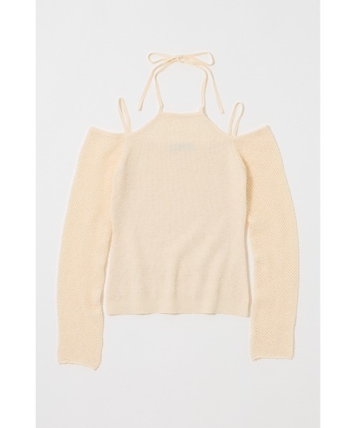 セール】【25年AW新作】OPEN SHOULDER HALTER ニットトップス（ニット