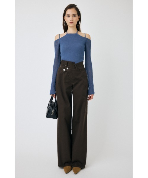 MOUSSY(マウジー)の「OPEN SHOULDER HALTER ニットトップス(ニット/セーター・レディース・ベージュ/ブルー/アイボリー/ブラック・FREE)」の10枚目の写真
