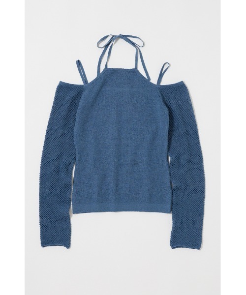 MOUSSY(マウジー)の「OPEN SHOULDER HALTER ニットトップス(ニット/セーター・レディース・ベージュ/ブルー/アイボリー/ブラック・FREE)」の22枚目の写真
