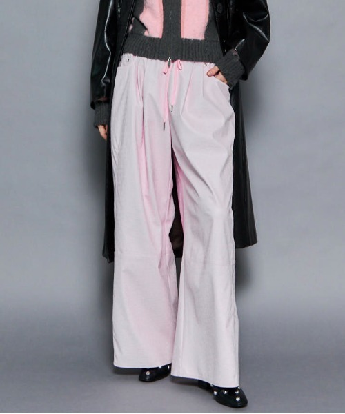 Volume Wide Vegan Leather Pants/ボリュームワイドヴィーガンレザー