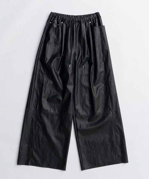 MAISON SPECIAL（メゾンスペシャル）の「Volume Wide Vegan Leather Pants/ボリュームワイドヴィーガンレザーパンツ（その他パンツ・レディース・ブルー/ピンク/ブラウン/ブラック・36/38）」の11枚目の写真