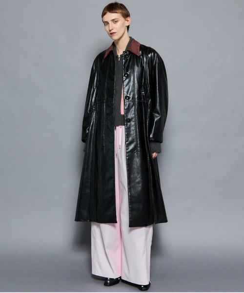 セール】Volume Wide Vegan Leather Pants/ボリュームワイドヴィーガン