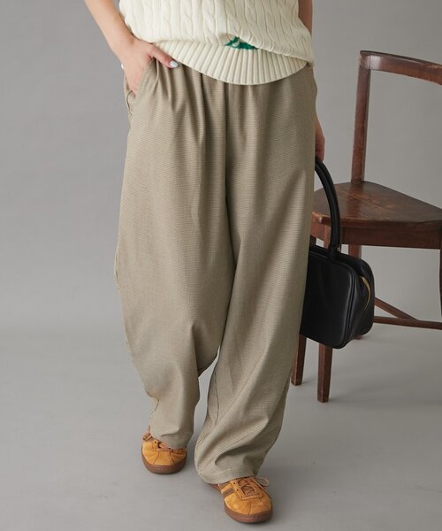 GEVACO（ゲバコ）の「【3サイズ展開】【GEVACO】チェックイージーパンツ（その他パンツ・レディース・ブラウン/チャコールグレー/ベージュ・MEDIUM/LARGE/SMALL）」の12枚目の写真