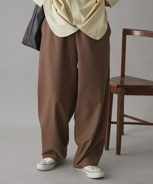 GEVACO（ゲバコ）の「【3サイズ展開】【GEVACO】チェックイージーパンツ（その他パンツ・レディース・ブラウン/チャコールグレー/ベージュ・MEDIUM/LARGE/SMALL）」の20枚目の写真