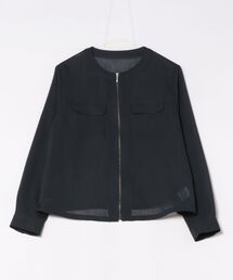 NEWYORKER | リサイクルポリエステルシアーローン ジップアップブルゾン(テーラードジャケット)