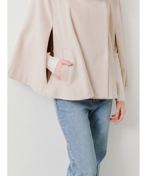 SNIDEL（スナイデル）の「ショートケープコート（チェスターコート・レディース・グレー/アイボリー/バーガンディー・F）」の16枚目の写真