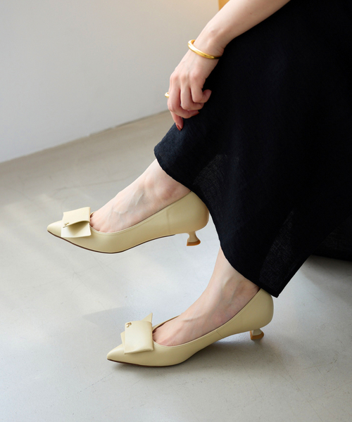 追加》3.5cmポインテッドLモチーフパンプス（パンプス）｜LE