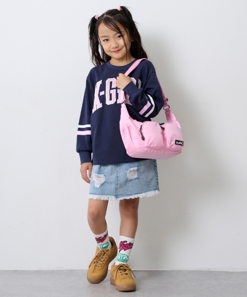 X-girl Stages（エックスガールステージス）の「ダブルポケットショルダーバッグ（ショルダーバッグ・キッズ・ピンク/ブラック/ブルー・F）」の15枚目の写真