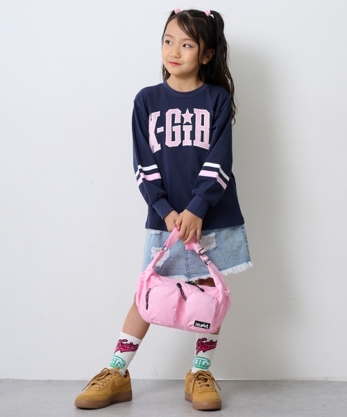 X-girl Stages（エックスガールステージス）の「ダブルポケットショルダーバッグ（ショルダーバッグ・キッズ・ピンク/ブラック/ブルー・F）」の16枚目の写真