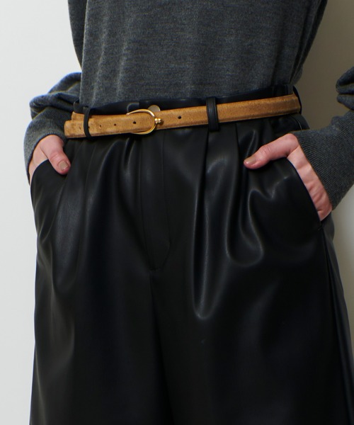 allureville(アルアバイル)の「【MANUELA FIRENZE(マニュエラ フィレンツェ)】 Uバックルベルト(ベルト・レディース・ブラック/キャメル・FREE)」の2枚目の写真