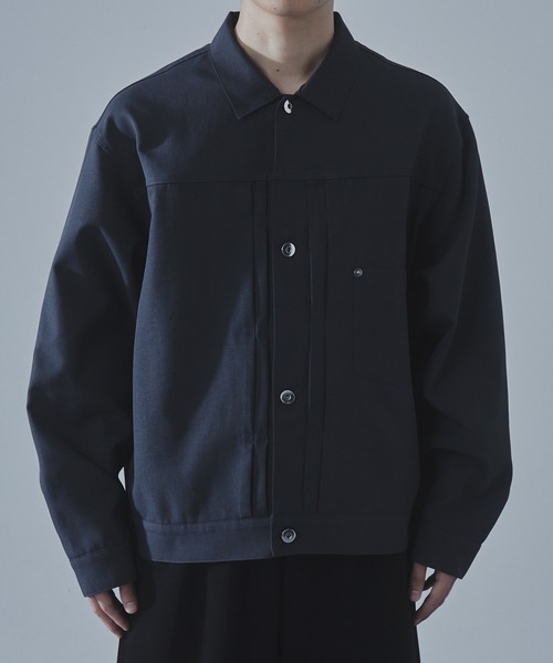 SLICK（スリック）の「【SLICK/スリック】Tech Twill Trucker Jacket/テックツイルトラッカージャケット/ クラシック/セットアップ（その他アウター・メンズ・ブラック/スミクロ/ブラウン・1/2/3）」の4枚目の写真