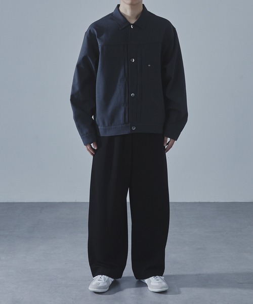 SLICK（スリック）の「【SLICK/スリック】Tech Twill Trucker Jacket/テックツイルトラッカージャケット/ クラシック/セットアップ（その他アウター・メンズ・ブラック/スミクロ/ブラウン・1/2/3）」の6枚目の写真