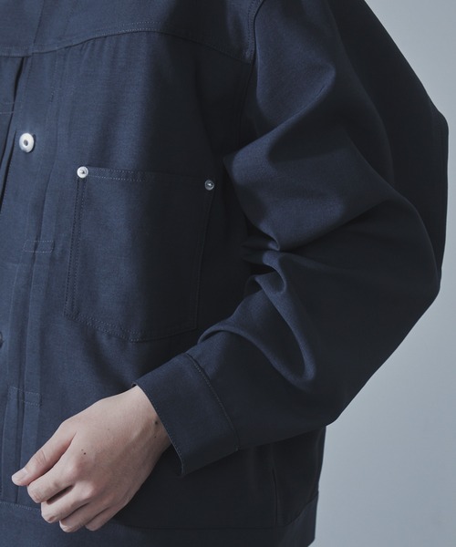 SLICK（スリック）の「【SLICK/スリック】Tech Twill Trucker Jacket/テックツイルトラッカージャケット/ クラシック/セットアップ（その他アウター・メンズ・ブラック/スミクロ/ブラウン・1/2/3）」の14枚目の写真