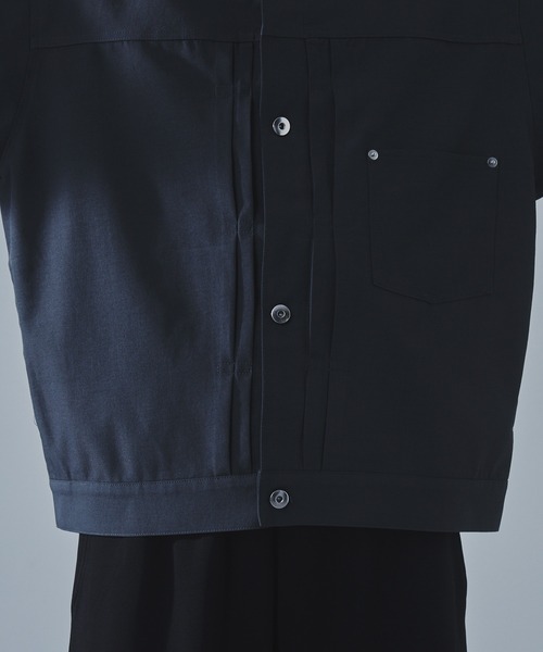 SLICK（スリック）の「【SLICK/スリック】Tech Twill Trucker Jacket/テックツイルトラッカージャケット/ クラシック/セットアップ（その他アウター・メンズ・ブラック/スミクロ/ブラウン・1/2/3）」の16枚目の写真