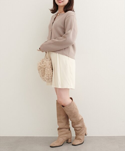 natural couture（ナチュラルクチュール）の「【canami】プリーツショートパンツ（その他パンツ・レディース・ブラック/アイボリー/ブラウン・FREE）」の7枚目の写真