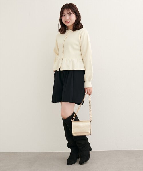 natural couture（ナチュラルクチュール）の「【canami】プリーツショートパンツ（その他パンツ・レディース・ブラック/アイボリー/ブラウン・FREE）」の14枚目の写真